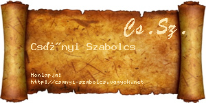Csányi Szabolcs névjegykártya