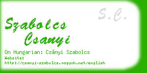 szabolcs csanyi business card
